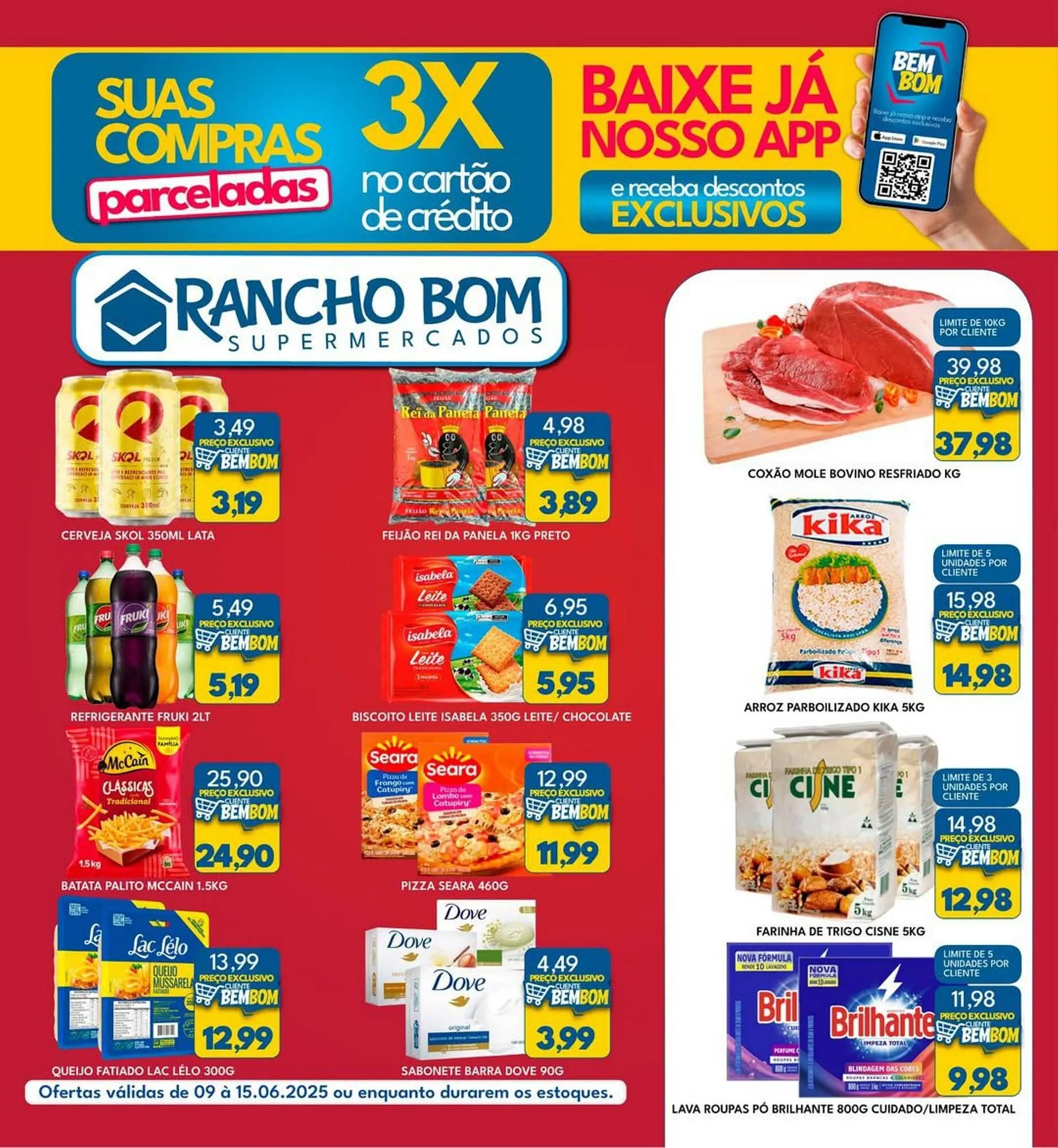 Encarte de Catálogo Rancho Bom Supermercados 9 de junho até 15 de junho 2025 - Pagina 1