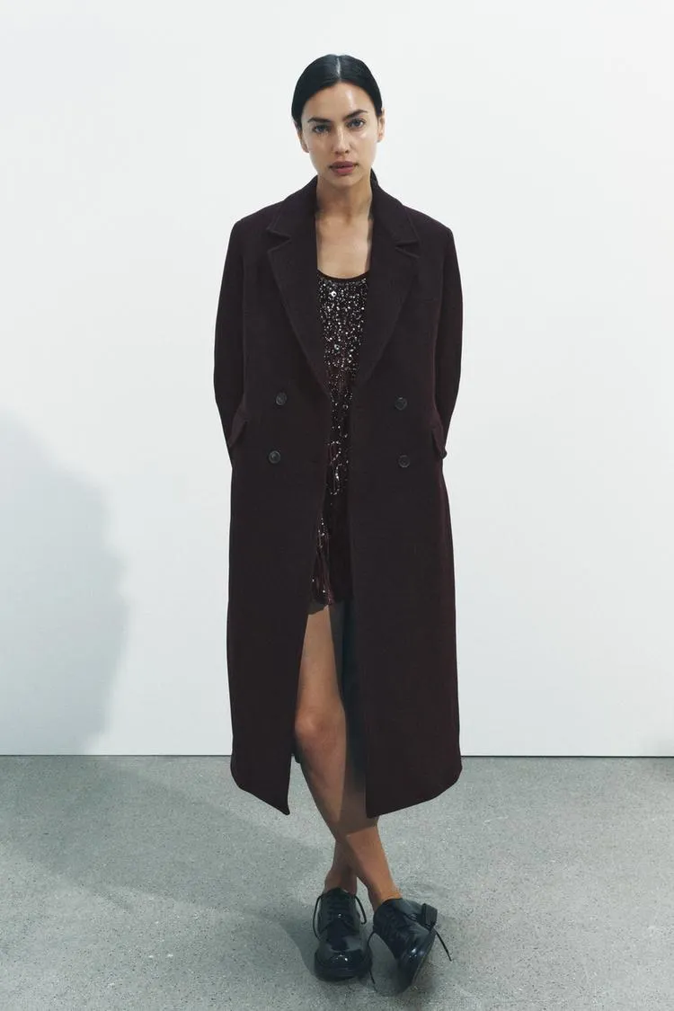 CASACO CRUZADO COM MISTURA DE LÃ ZW COLLECTION