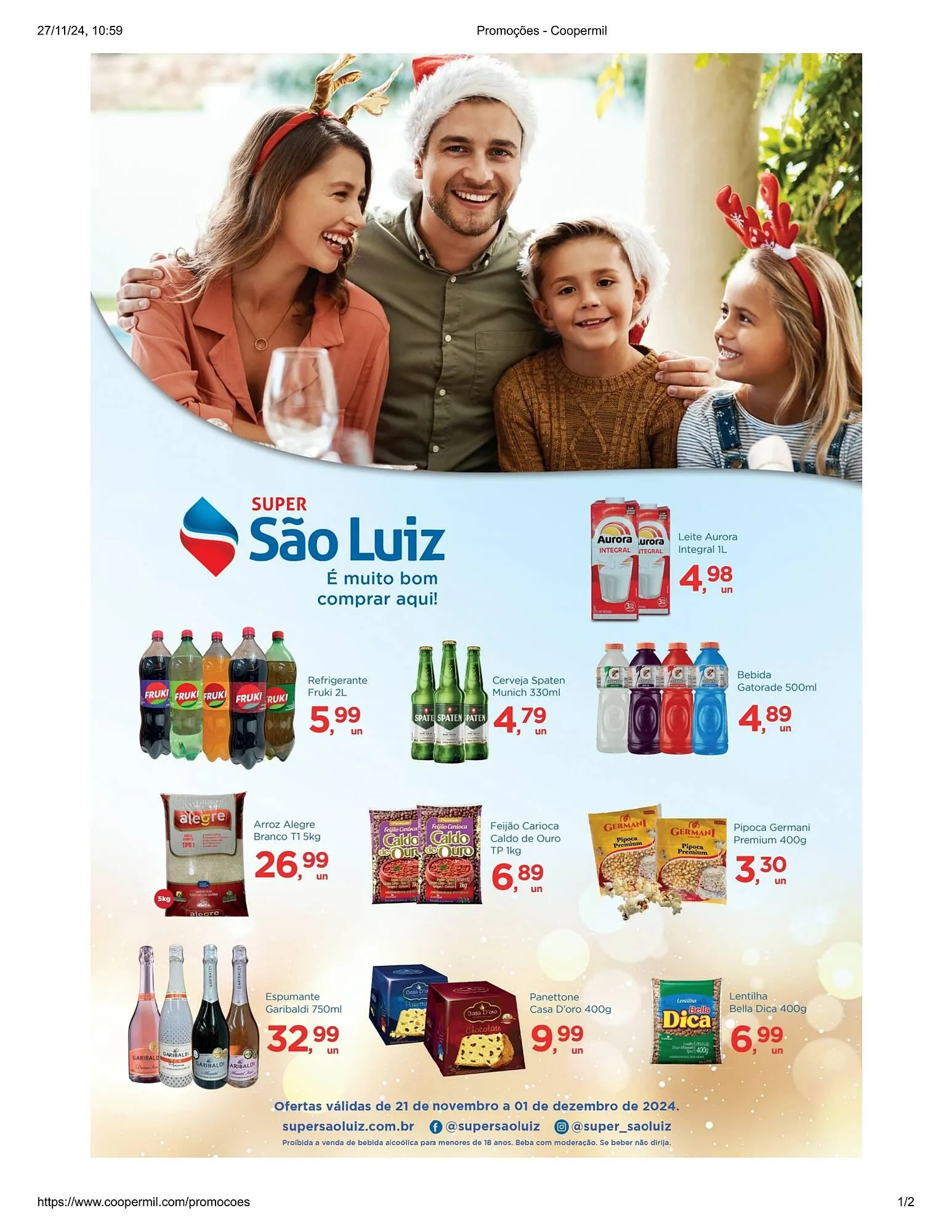 Encarte de Catálogo Super São Luiz 27 de novembro até 1 de dezembro 2024 - Pagina 1