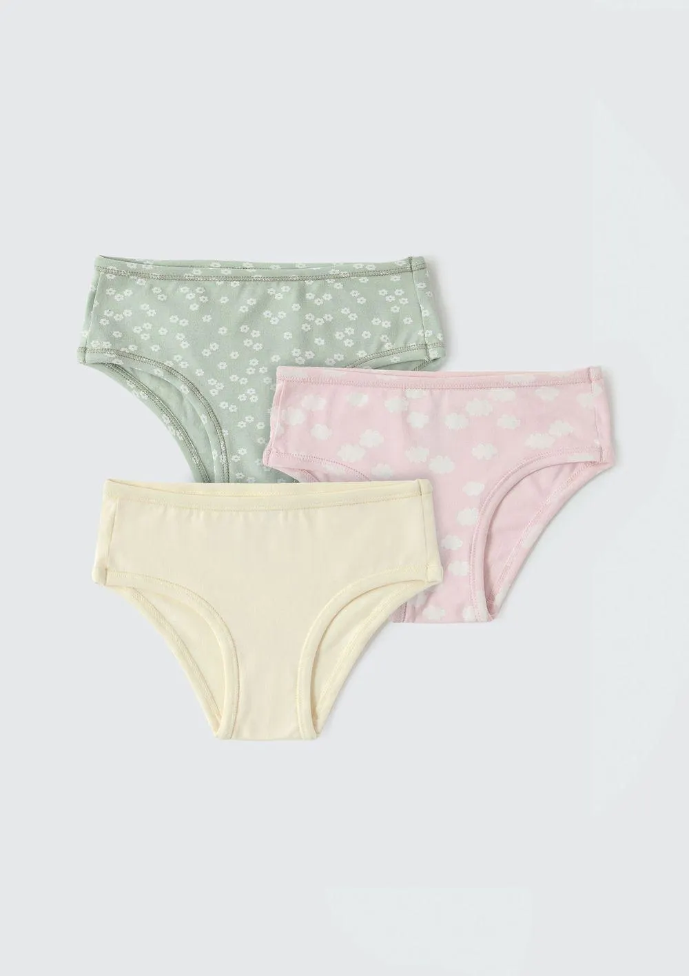 Kit Com 3 Calcinhas Infantil Em Ribana - Multicolorido