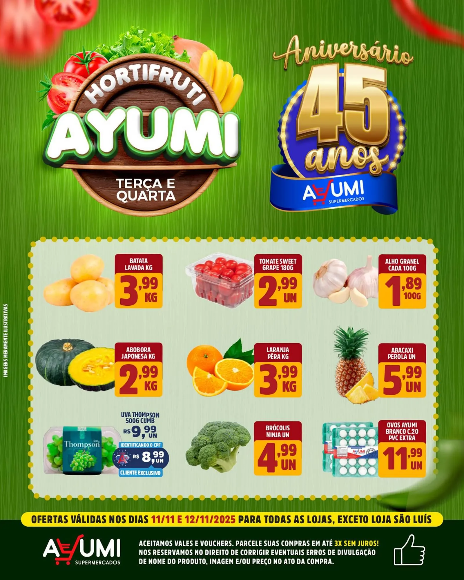 Encarte de Folheto Ayumi Supermercados 11 de novembro até 12 de novembro 2025 - Pagina 1