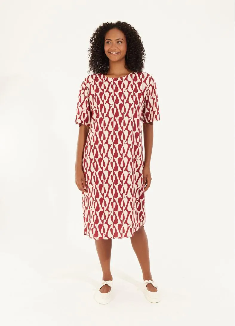 Vestido midi estampado apples