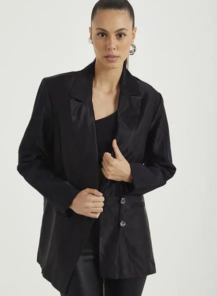 Blazer Alongado Com Camadas