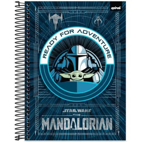 Caderno Universitário Capa Dura 15X1 240 Folhas The Mandalorian - Star Wars Spiral - PT 1 UN