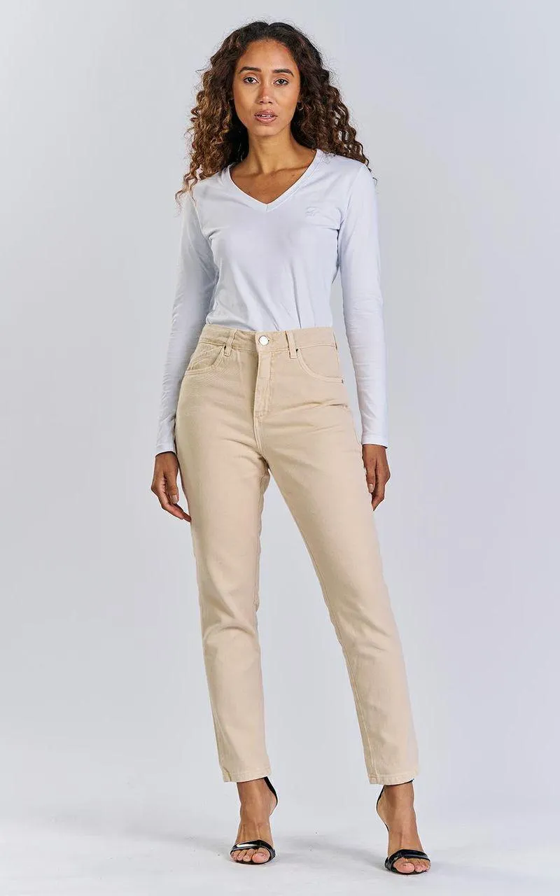 Calça Sarja Mom Colors Feminina - AGUA DE COCO