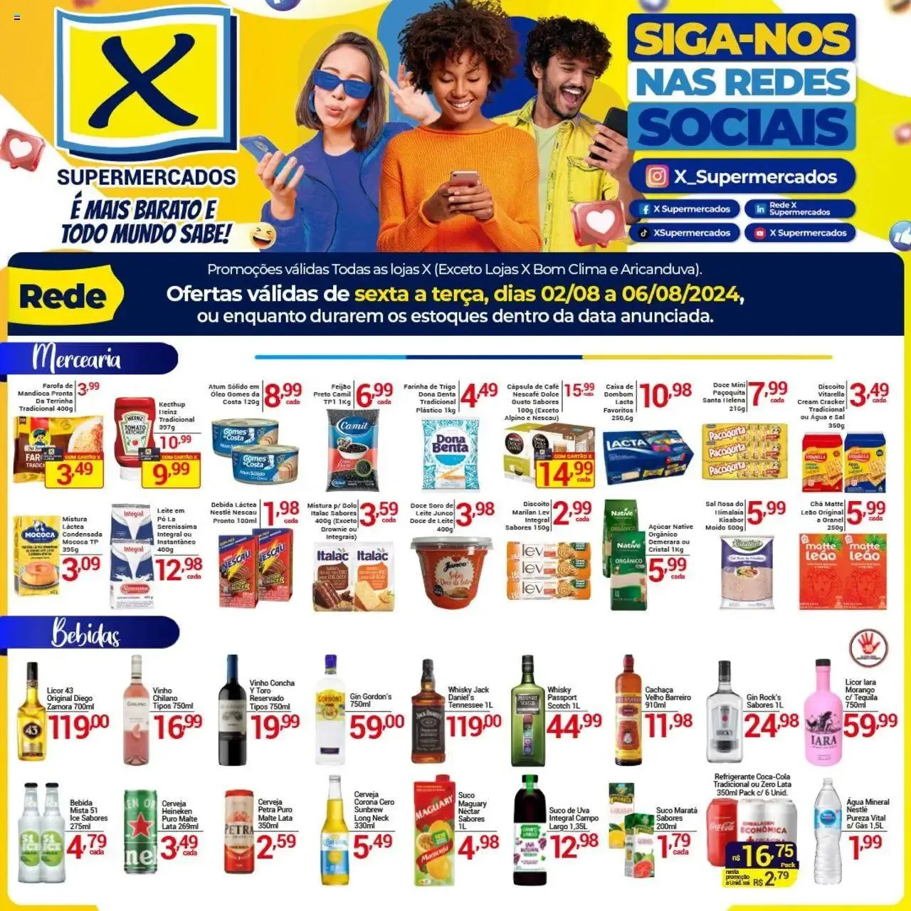 Encarte de X Supermercados - Ofertas da semana 2 de agosto até 6 de agosto 2024 - Pagina 1