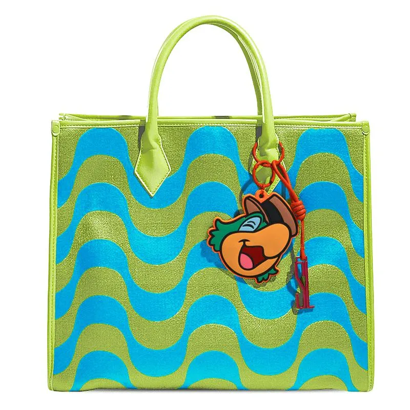 Bolsa Tote Grande Verde e Azul Zé Carioca Disney