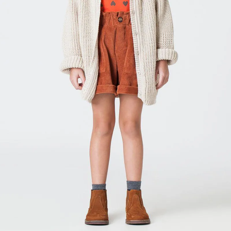 Short Cotelê Infantil Menina Ferrugem