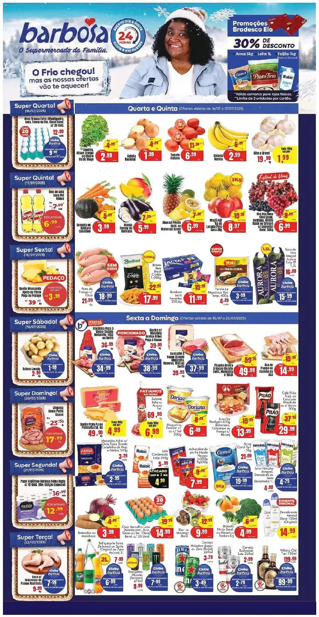 Encarte de Catálogo Barbosa Supermercados 16 de julho até 22 de julho 2025 - Pagina 1
