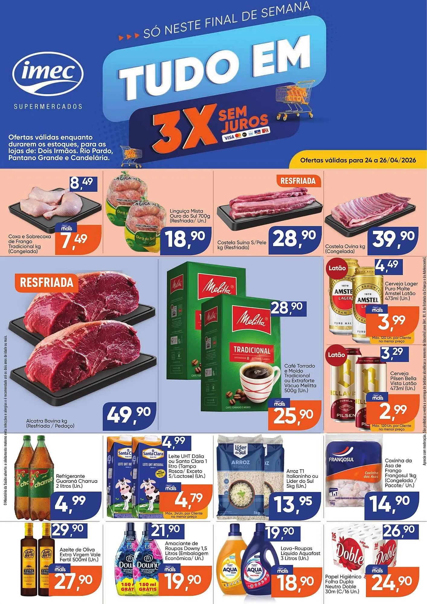 Encarte de Catálogo Imec Supermercados 24 de abril até 26 de abril 2026 - Pagina 1