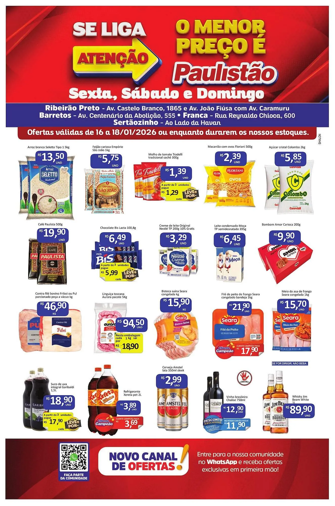 Encarte de Catálogo Paulistão Supermercados 16 de janeiro até 18 de janeiro 2026 - Pagina 1
