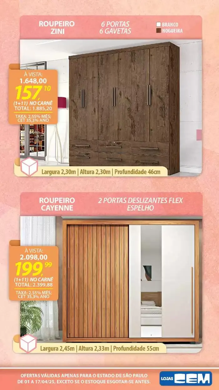 Encarte de Encarte Lojas Cem 3 de abril até 17 de abril 2025 - Pagina 93