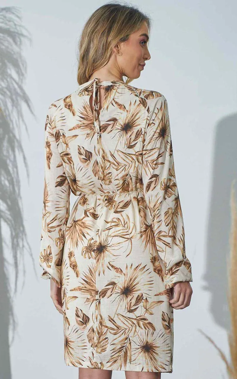 Vestido Curto Ml Estampado Feminino - Oasis