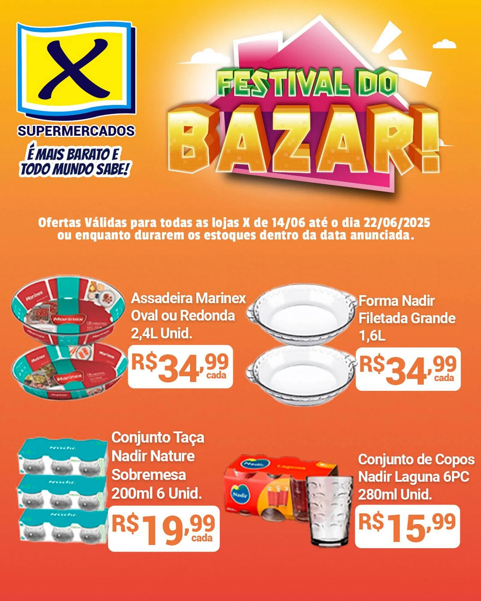 Encarte de Catálogo X Supermercados 14 de junho até 22 de junho 2025 - Pagina 1