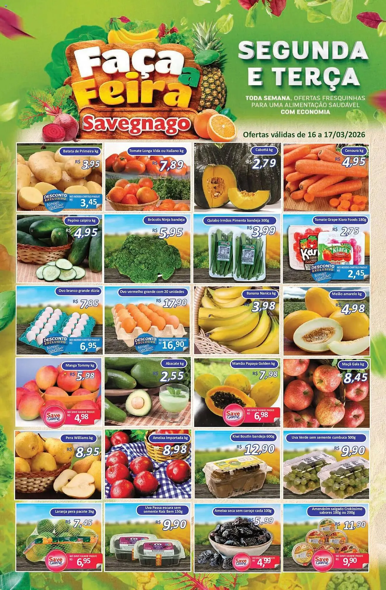 Encarte de Catálogo Supermercados Savegnago 16 de março até 18 de março 2026 - Pagina 1