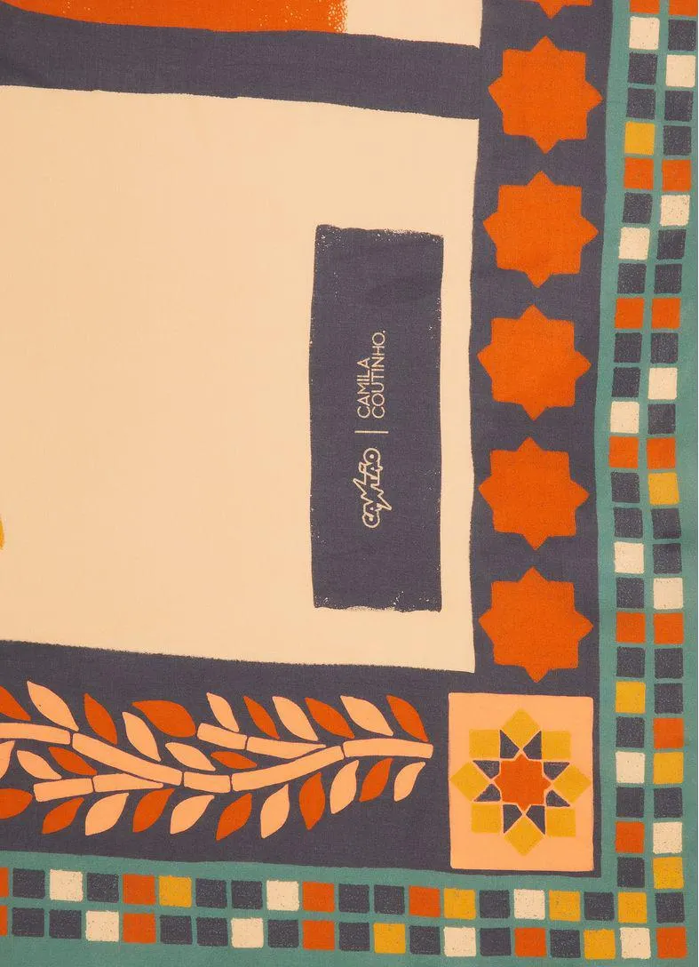 Lenço estampado coqueiro colab camila coutinho