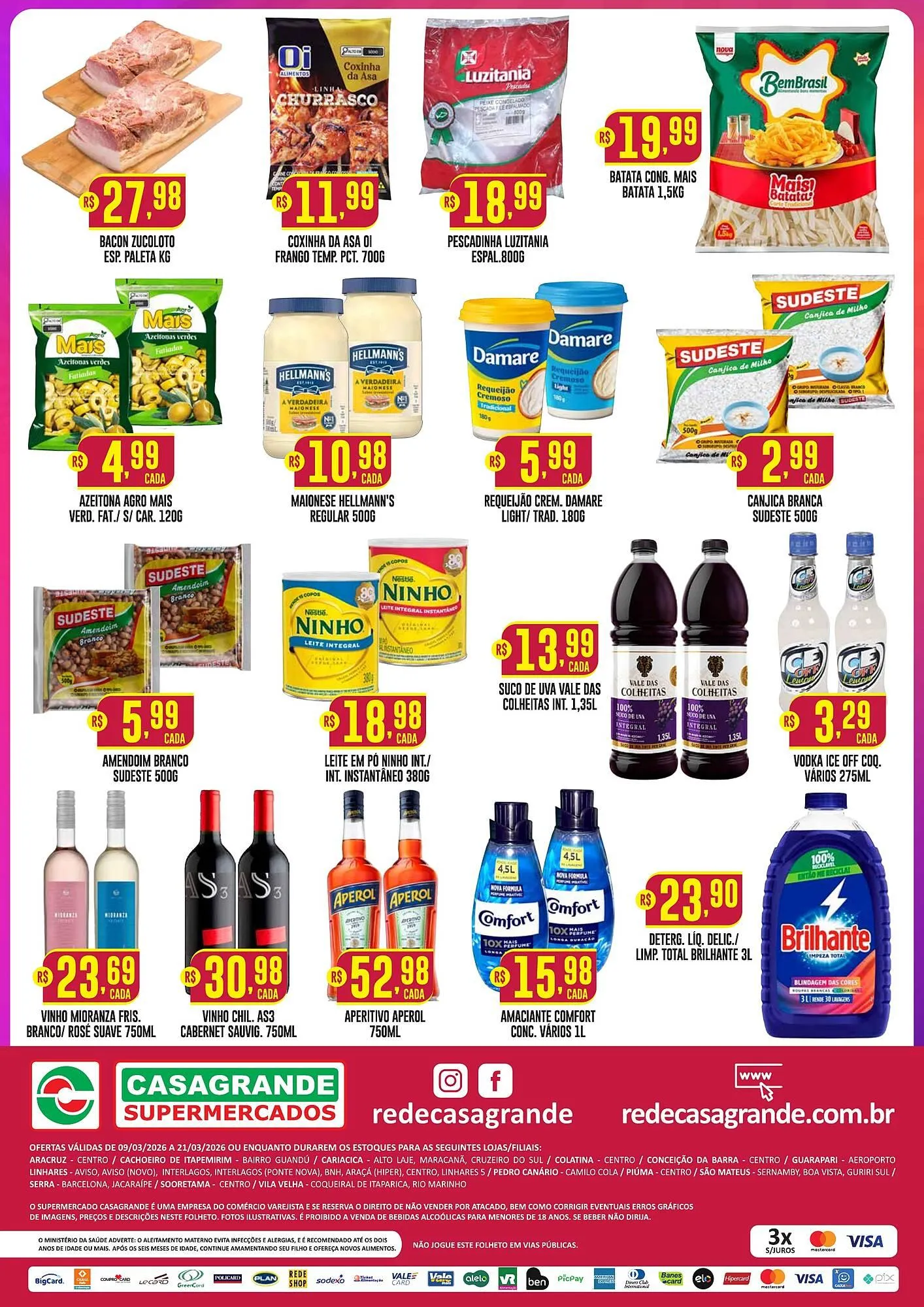 Encarte de Catálogo Casagrande Supermercados 9 de março até 21 de março 2026 - Pagina 2