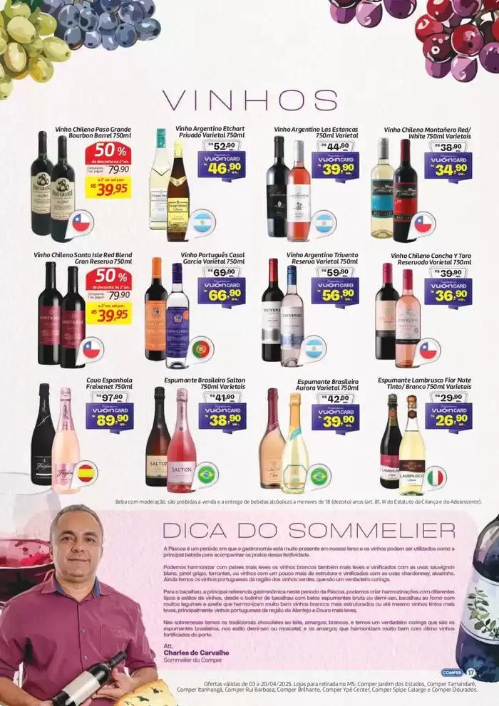 Encarte de Delícias de Páscoa Comper 7 de abril até 20 de abril 2025 - Pagina 17