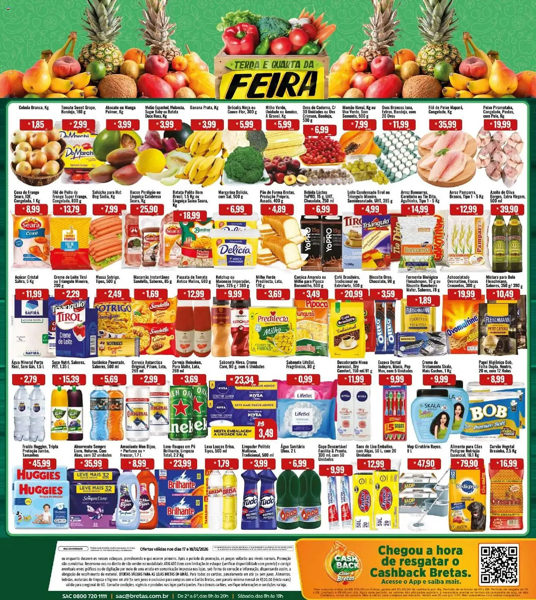 Encarte de Catálogo Supermercados Bretas 17 de fevereiro até 18 de fevereiro 2026 - Pagina 1