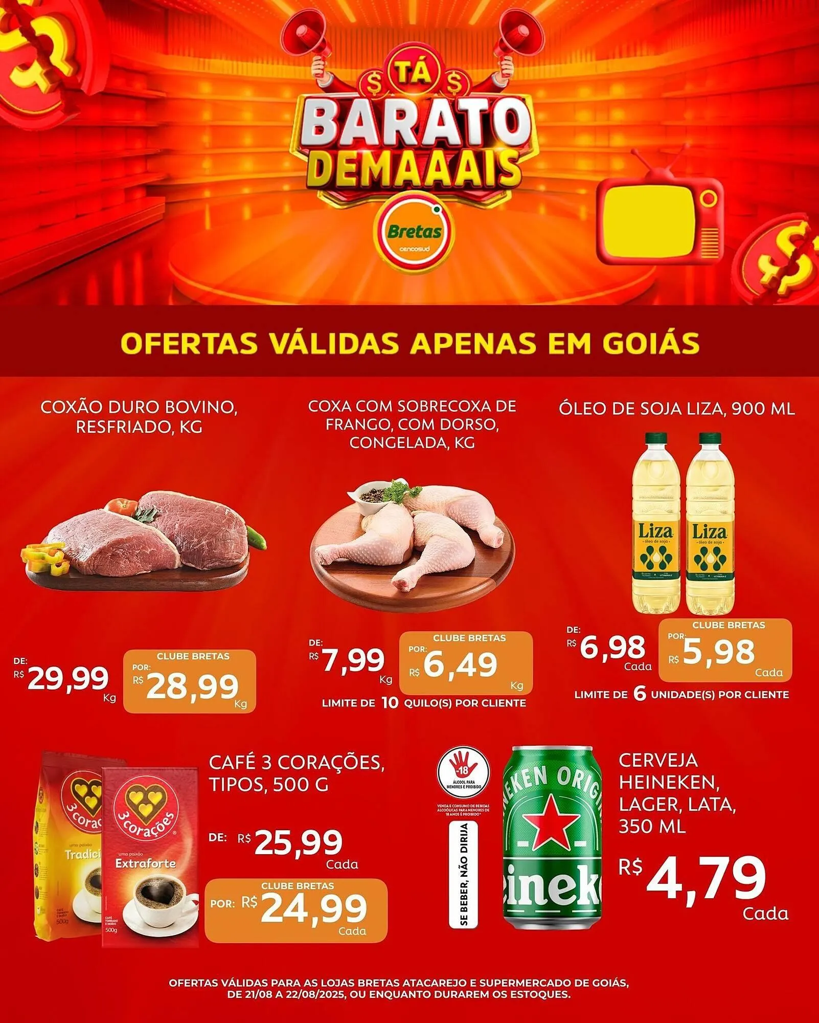Encarte de Catálogo Supermercados Bretas 21 de agosto até 22 de agosto 2025 - Pagina 1