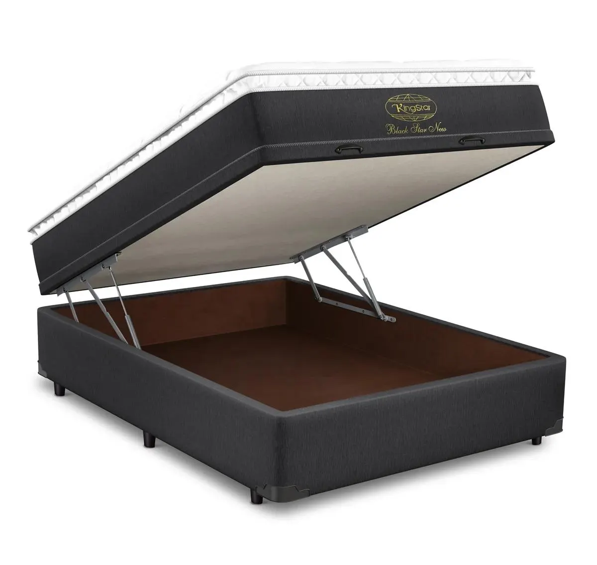 Cama Box Baú + Colchão Black Star New