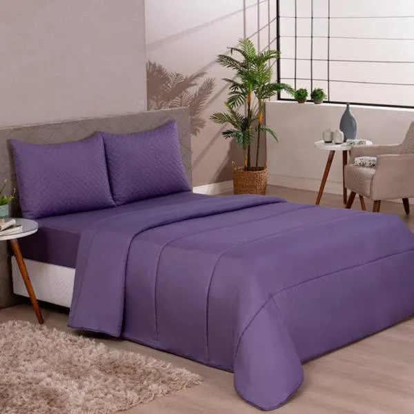 Edredom King Microfibra Colors Roxo Marroquino Vestcasa