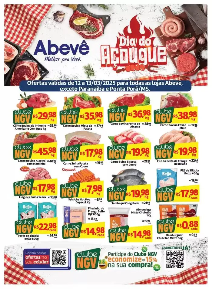 Encarte de Ofertas Abevê Supermercados 12 de março até 13 de março 2025 - Pagina 1