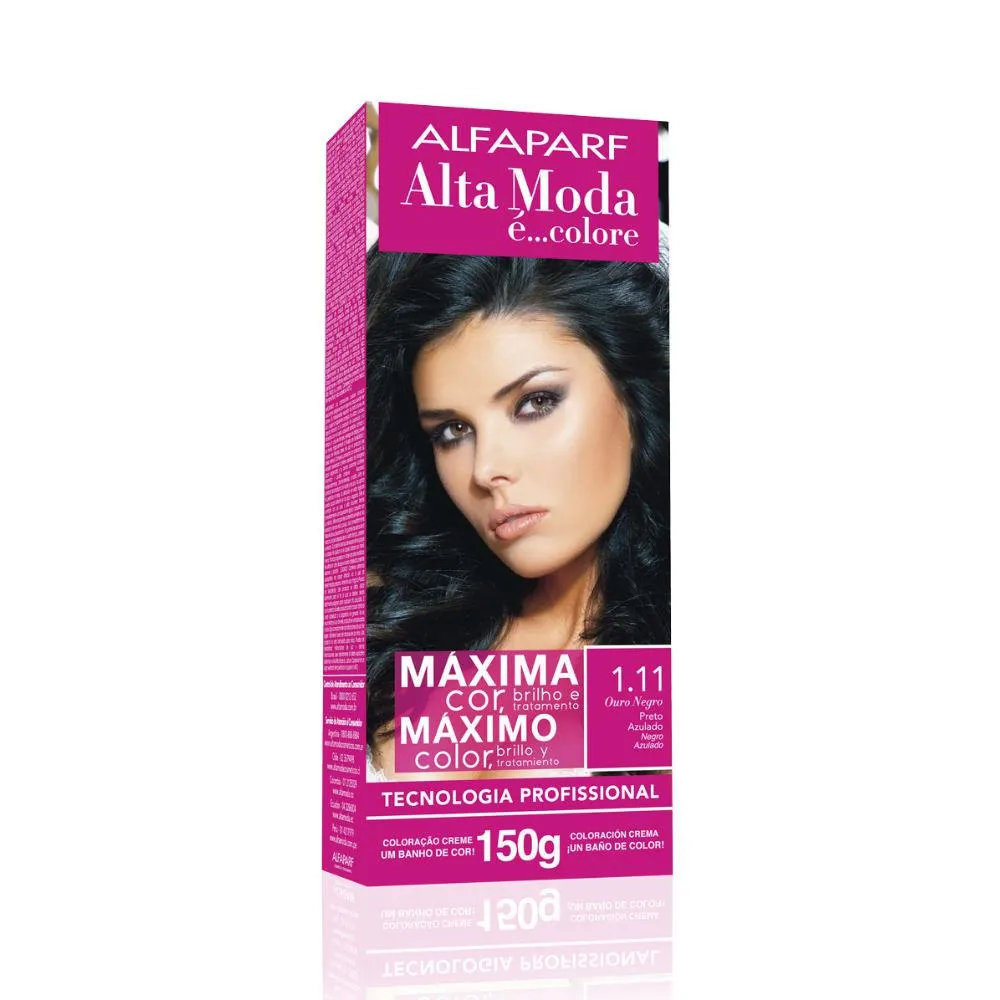 Tintura Alfaparf Alta Moda É Colore Preto Azulado 1.11 Ouro Negro 150g