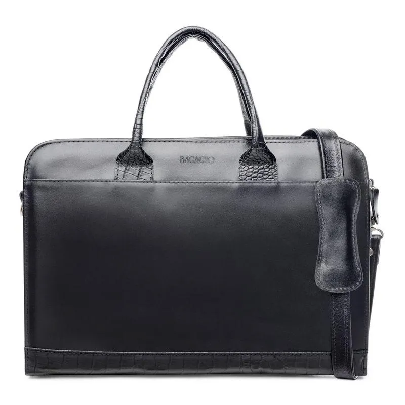 Pasta Bagaggio em Couro para Notebook 20M Preta