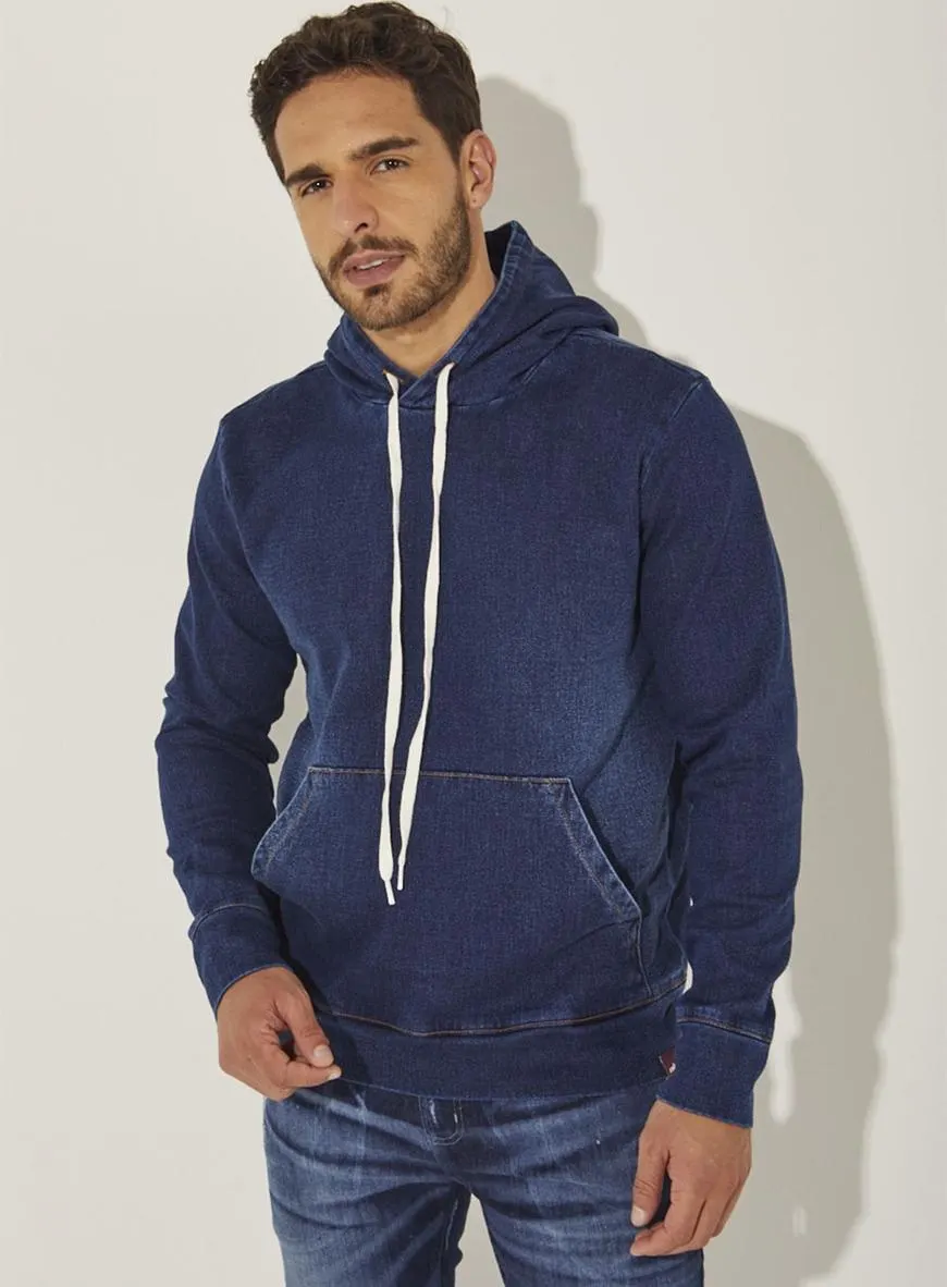 Blusão Jeans Com Capuz
