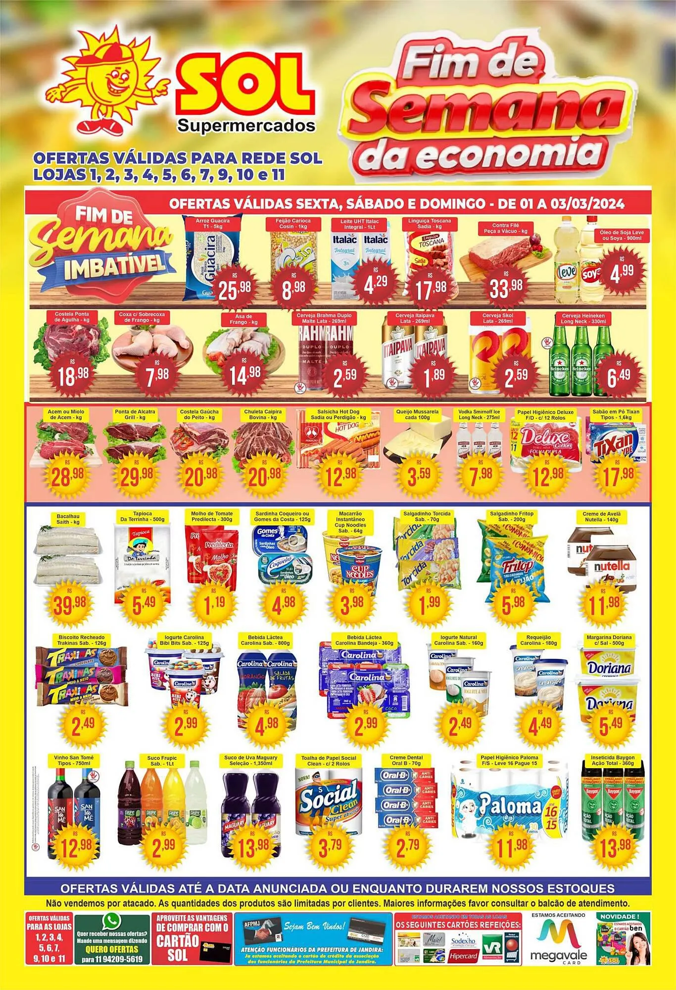 Encarte de Catálogo Sol Supermercados 1 de março até 3 de março 2024 - Pagina 