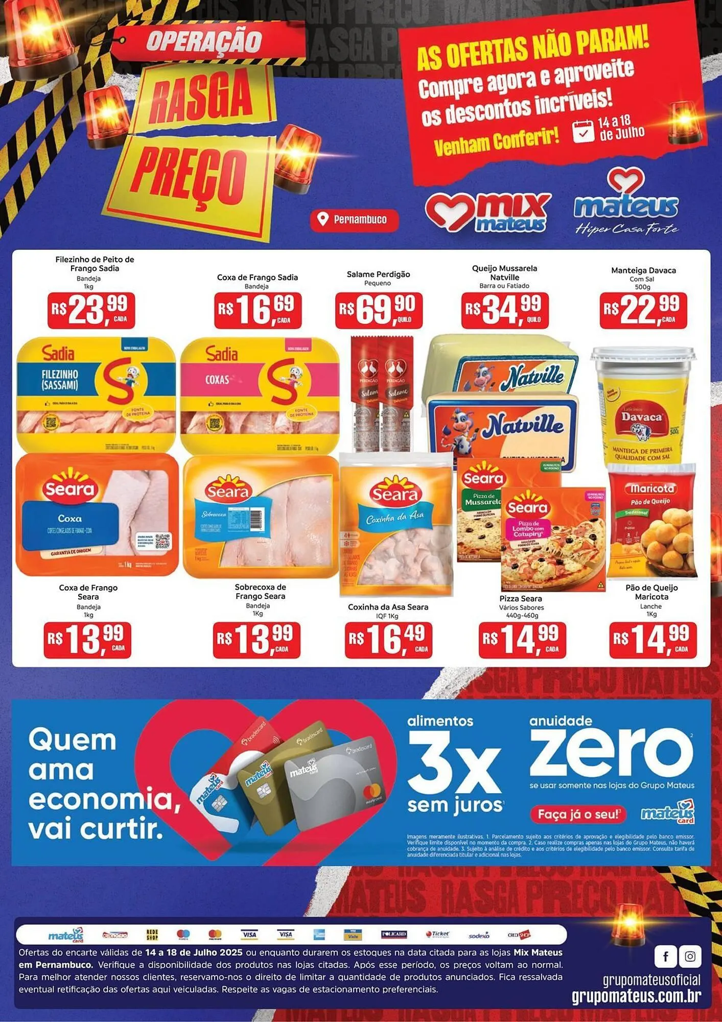 Encarte de Catálogo Supermercados Mateus 14 de julho até 18 de julho 2025 - Pagina 1