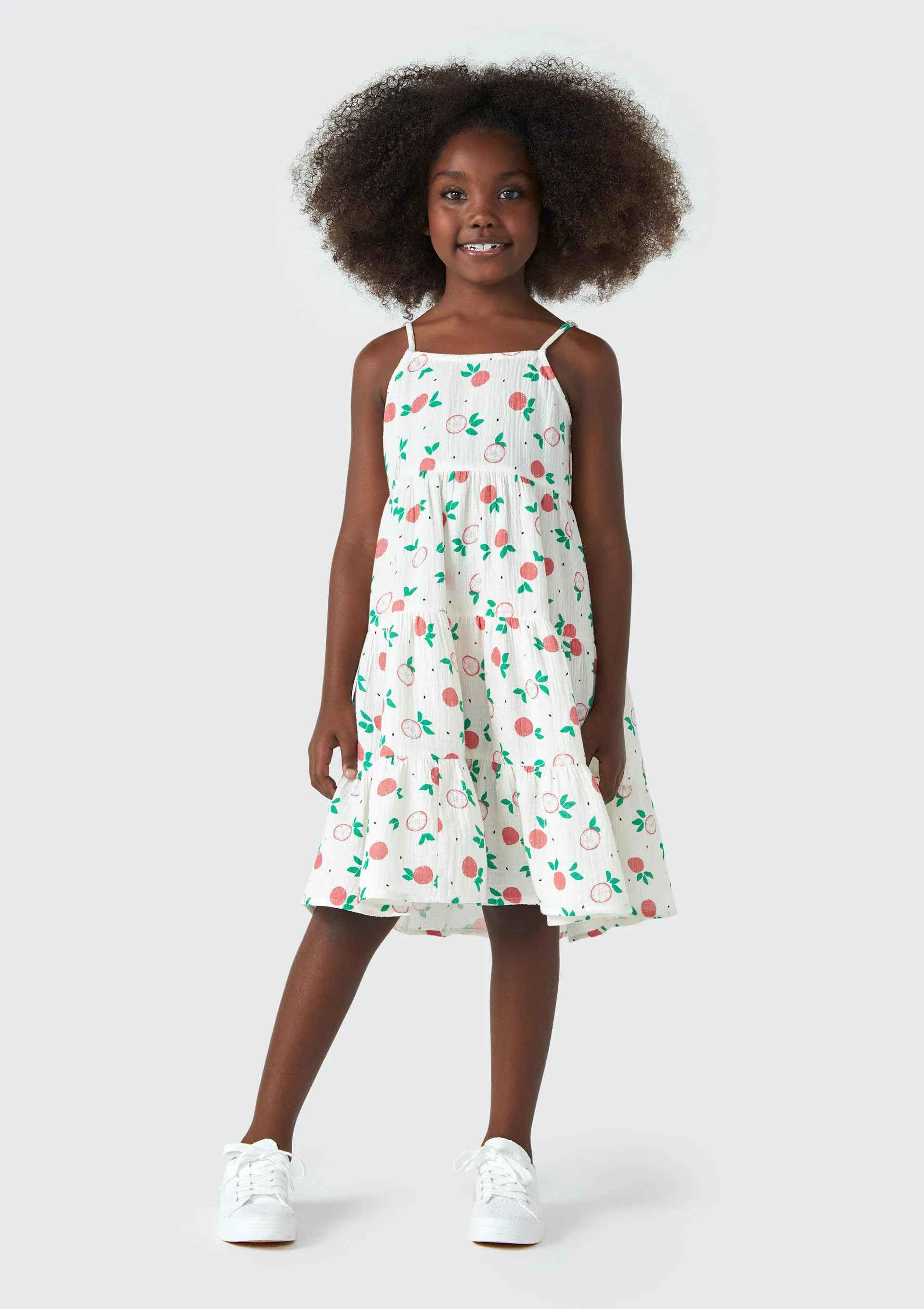 Vestido Infantil Três Marias Estampado - Off White