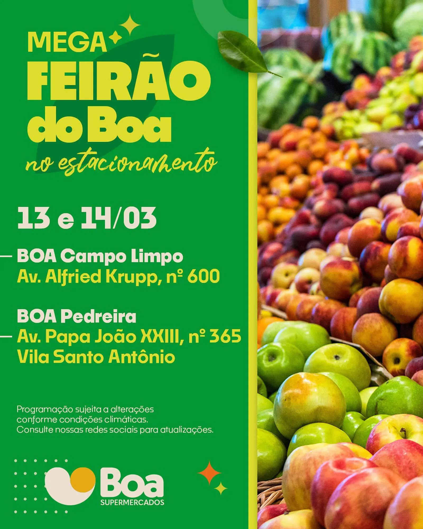 Encarte de Tabloide Boa Supermercados 11 de março até 14 de março 2026 - Pagina 1