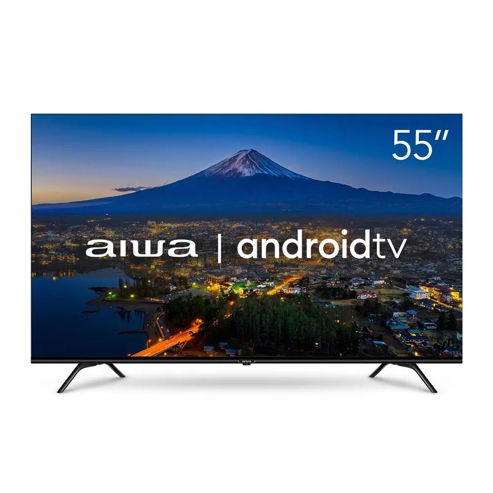 Smart Tv Led 55" Borda Ultrafina AwsTv55Bl01A Aiwa Preta