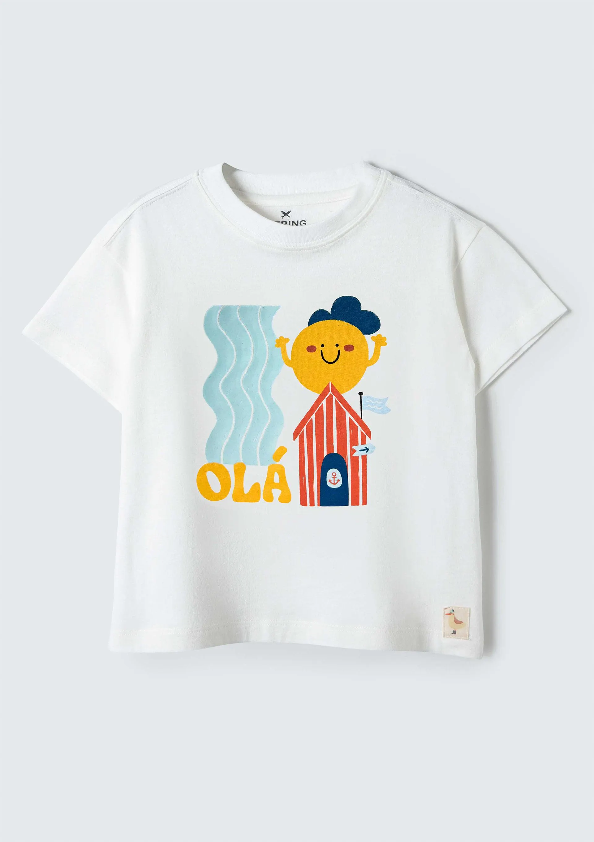 Camiseta Infantil Menino Toddler Manga Curta Estampada - Off White