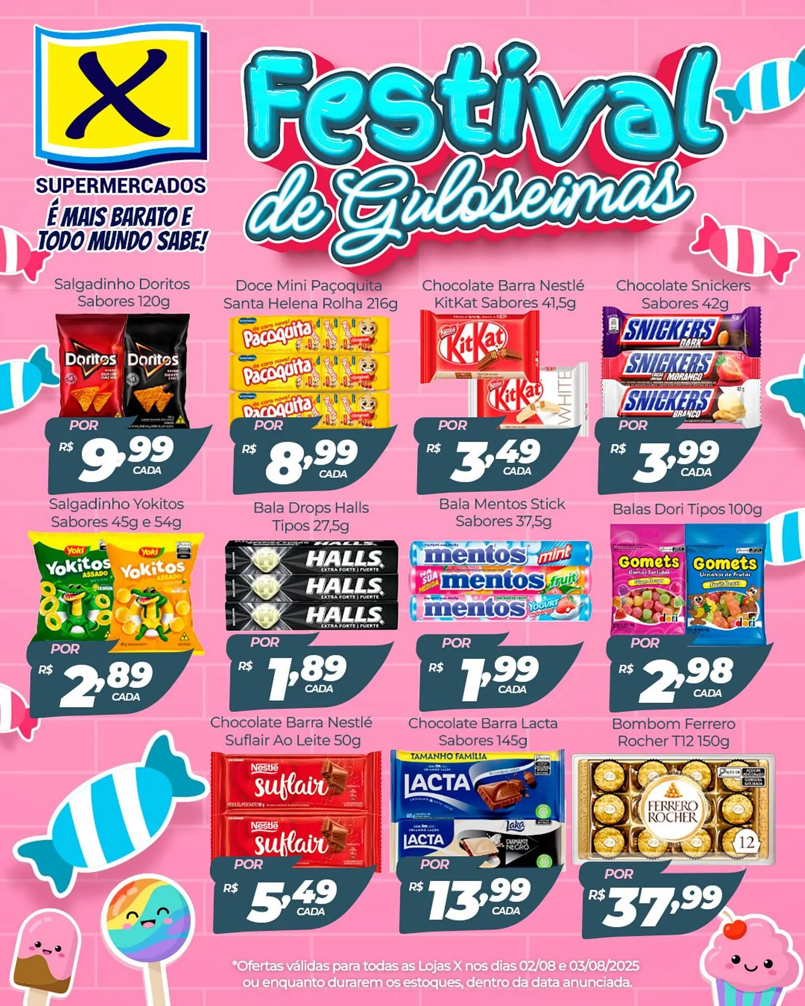 Encarte de Catálogo X Supermercados 2 de agosto até 3 de agosto 2025 - Pagina 1