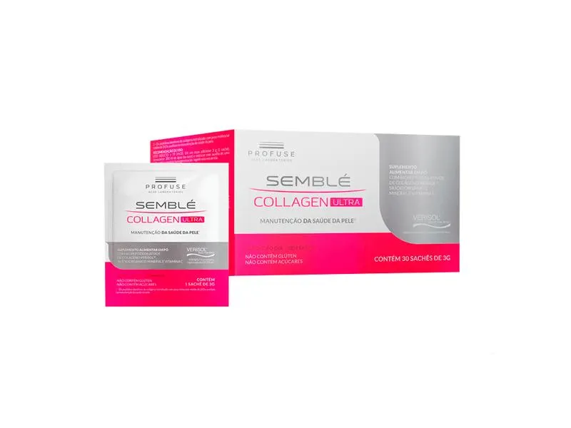 Suplemento Alimentar Semblé Collagen Ultra Sem Sabor 30 Sachês 3g