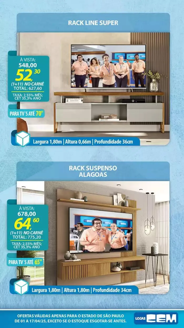 Encarte de Encarte Lojas Cem 3 de abril até 17 de abril 2025 - Pagina 87