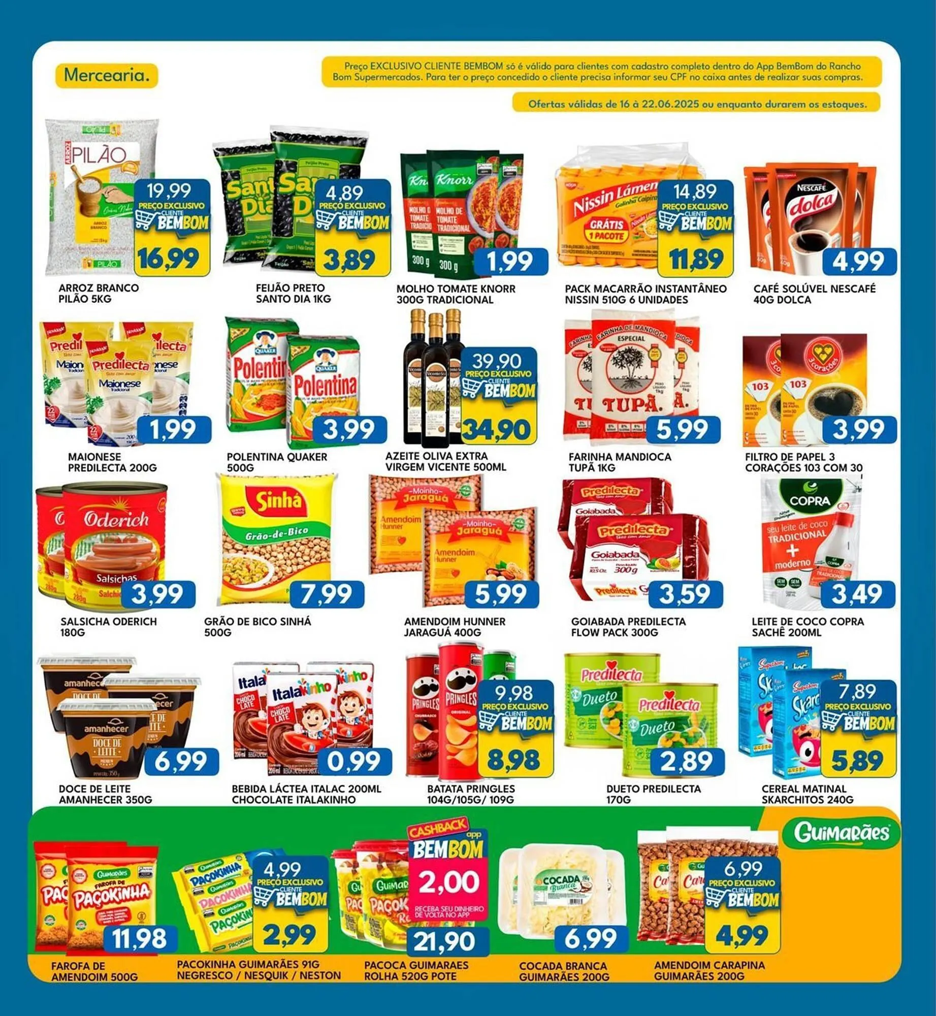 Encarte de Catálogo Rancho Bom Supermercados 16 de junho até 22 de junho 2025 - Pagina 1