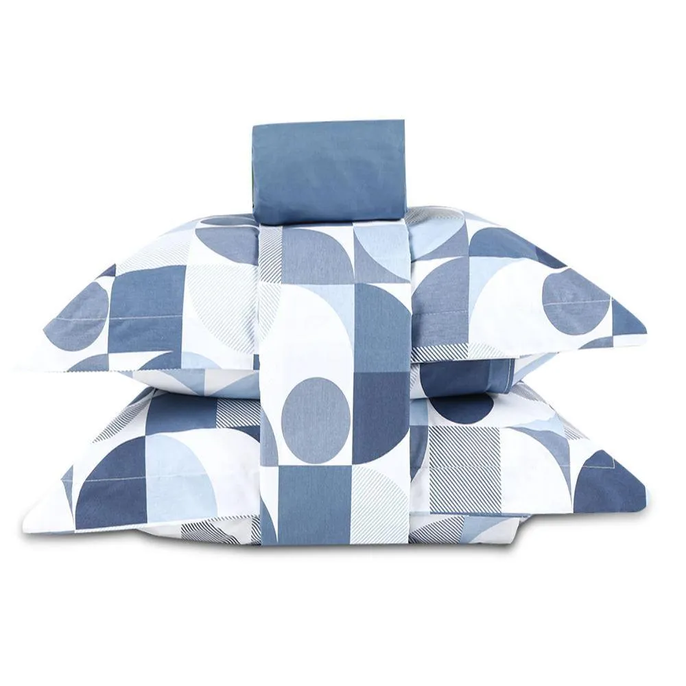 Jogo De Cama Queen Percal Buona Fortuna 4 Pçs - Lorenzo Azul