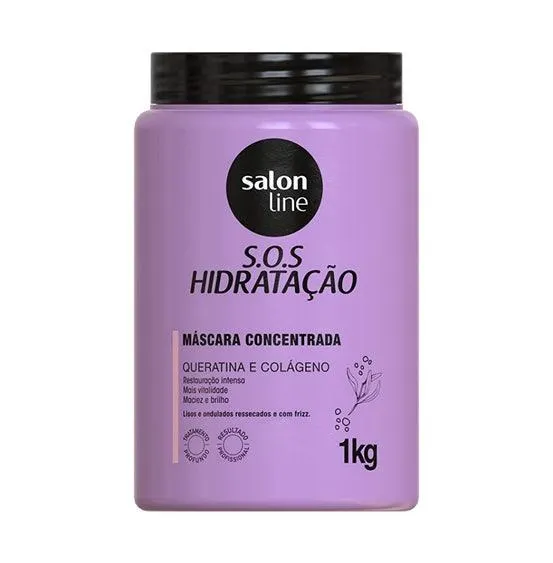 Máscara S.O.S Hidratação Queratina e Colágeno Salon Line 1kg