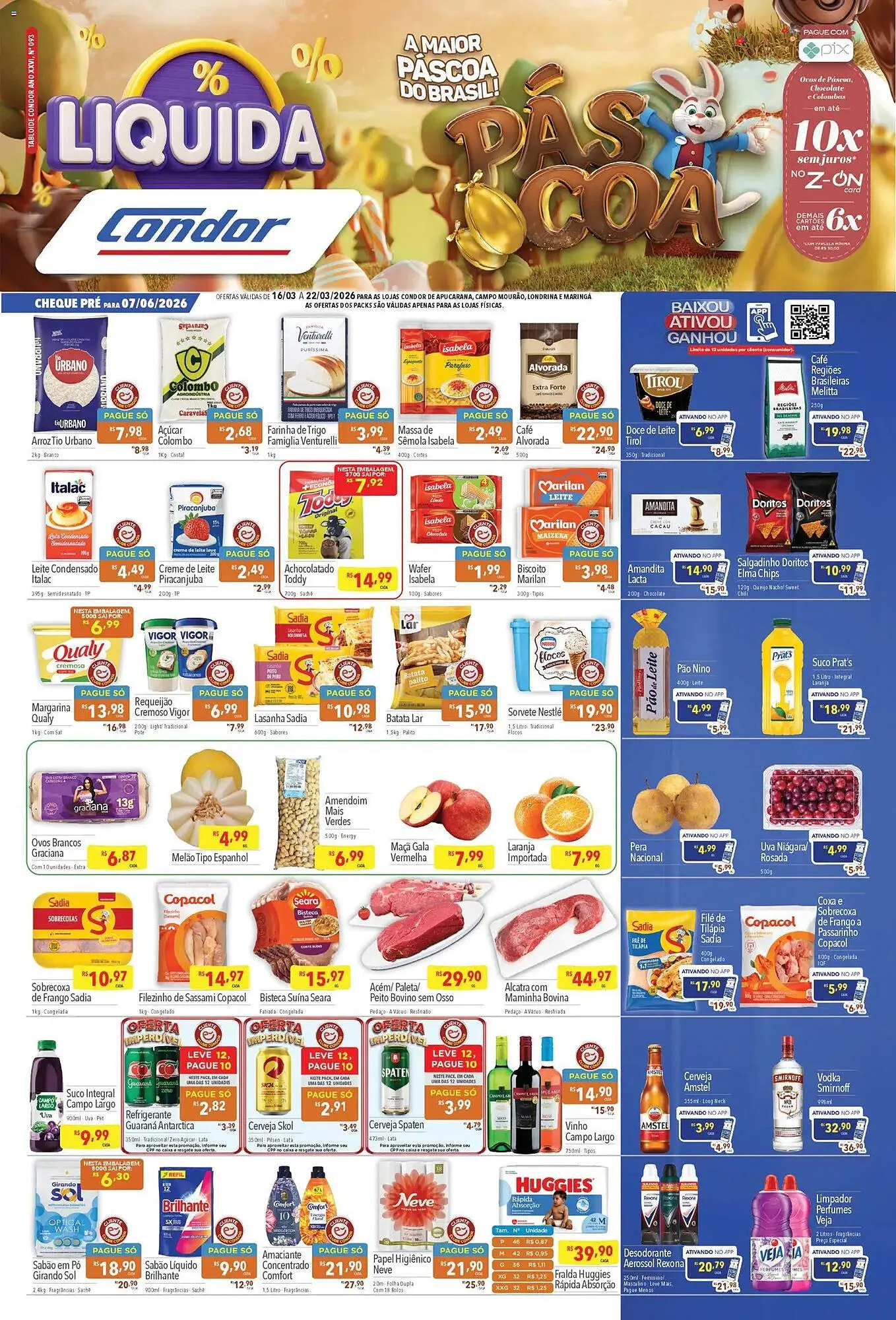 Encarte de Catálogo Supermercados Condor 16 de março até 22 de março 2026 - Pagina 1
