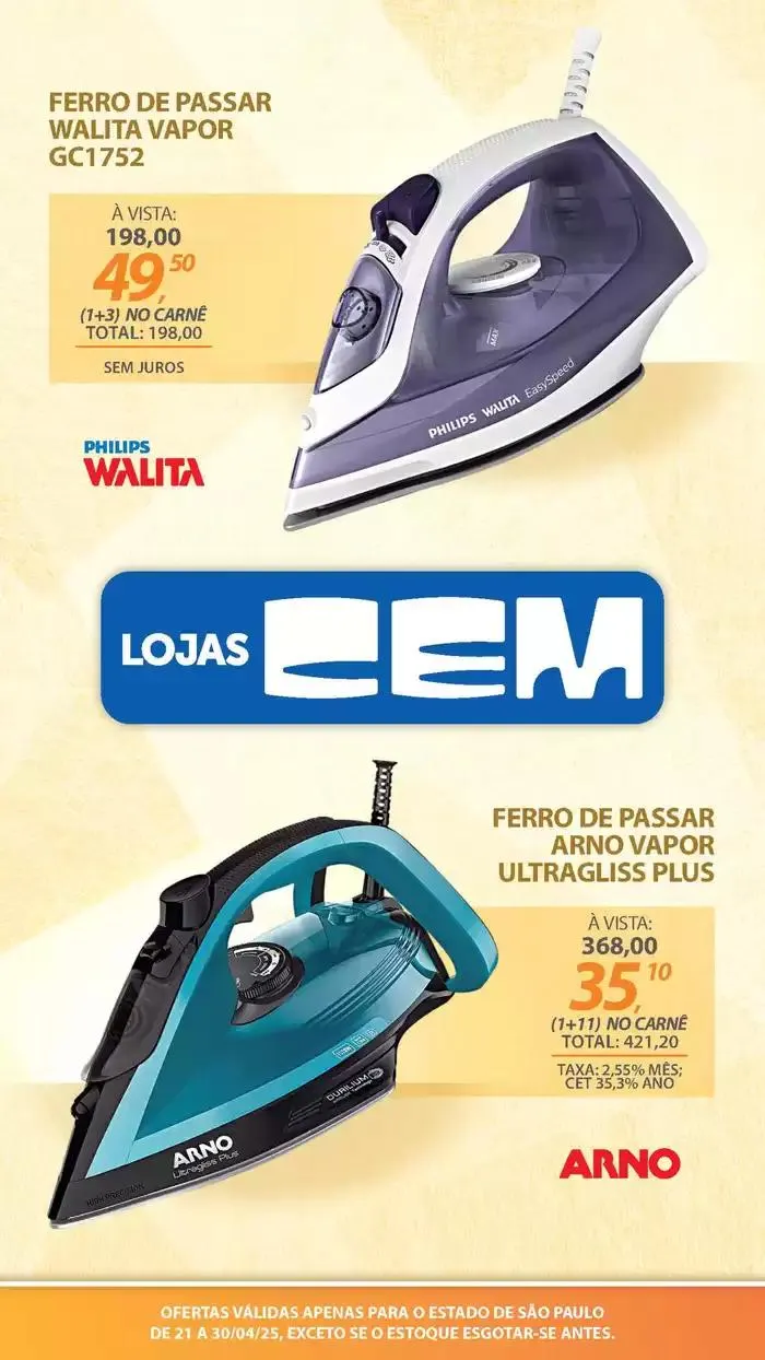 Encarte de Encarte Lojas Cem 18 de abril até 30 de abril 2025 - Pagina 116