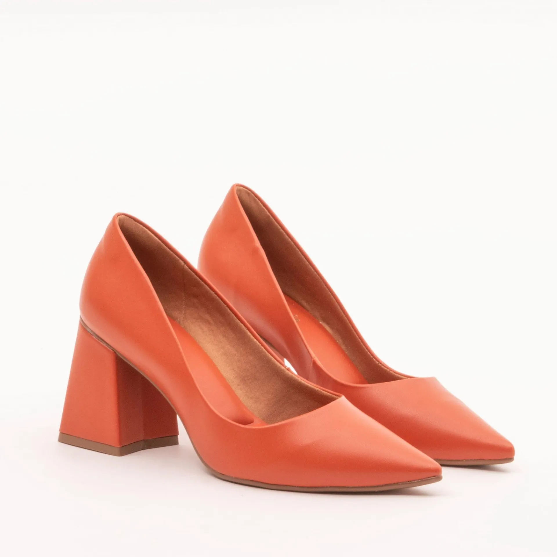 Scarpin Salto Bloco - CORAL