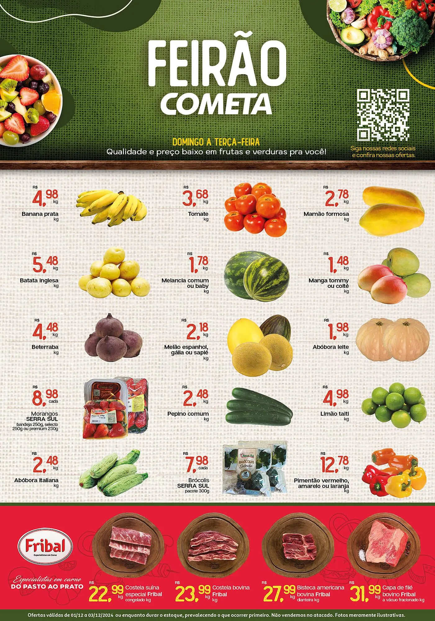 Encarte de Catálogo Cometa Supermercados 1 de dezembro até 3 de dezembro 2024 - Pagina 1