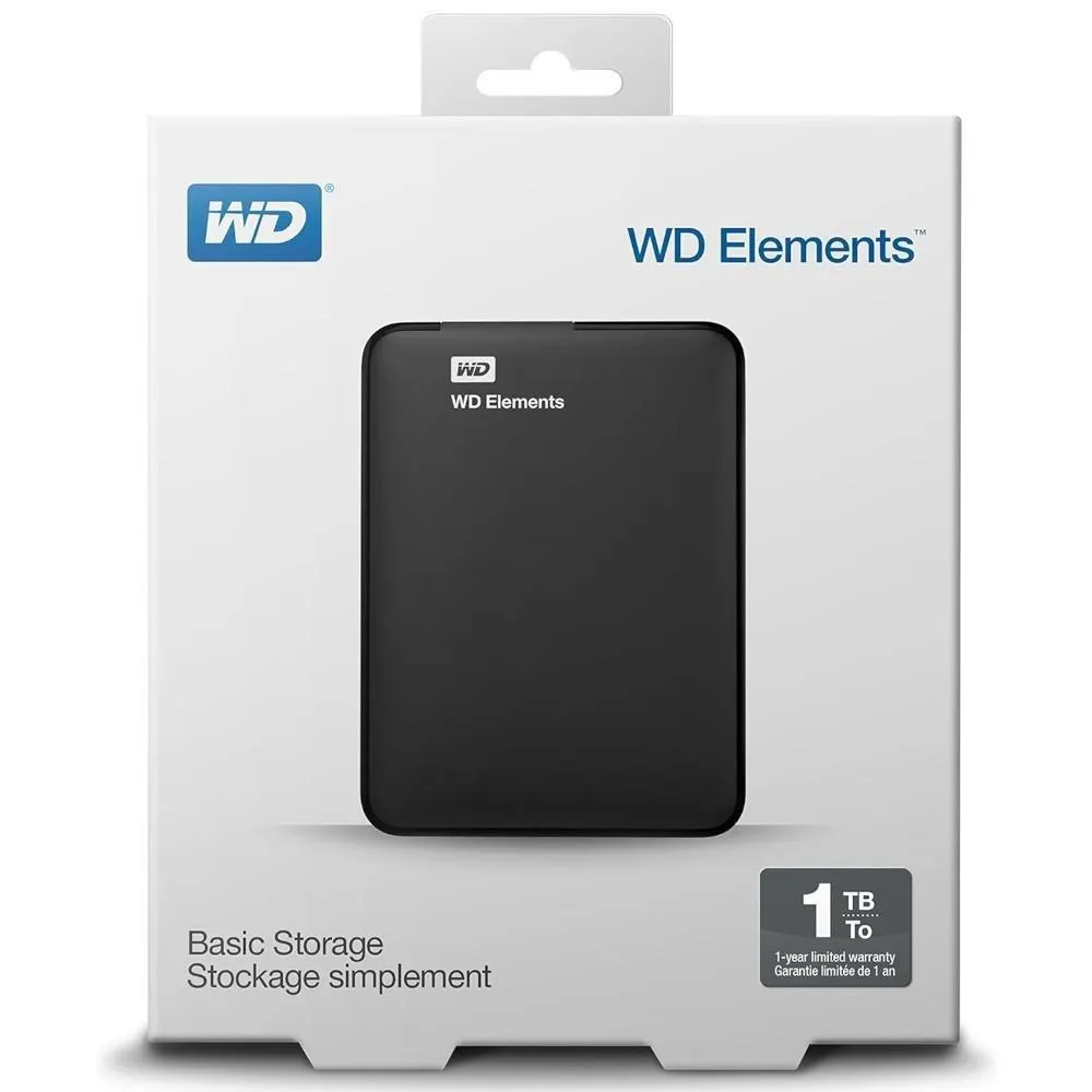 HD 1TB Portatil USB 3.0 WD Elements WDBUZG0010BBK, Western Digital