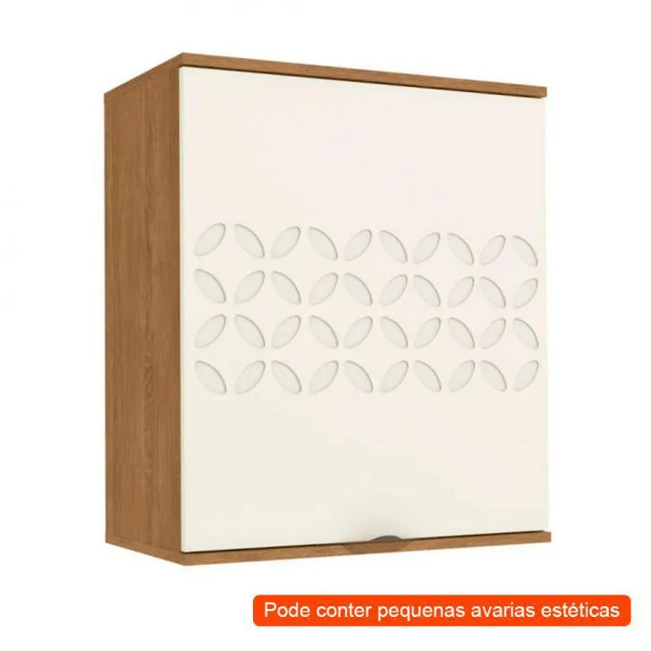 [OUTLET] Armário Aéreo Frow I 1 PT Freijó e Off White 60 cm