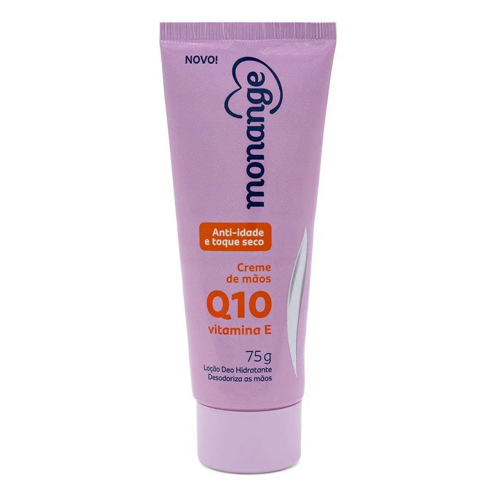 Creme para Mãos Monange Anti-idade Q10 e Vitamina E com ação desodorante 75g