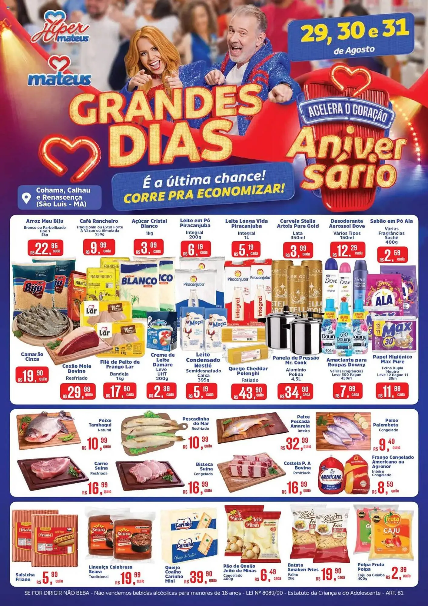 Encarte de Catálogo Supermercados Mateus 29 de agosto até 31 de agosto 2025 - Pagina 1